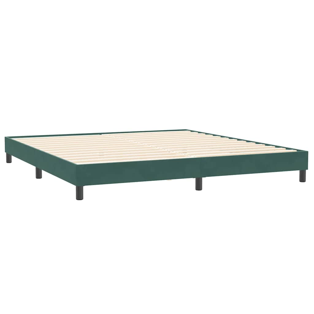 Boxspring met matras en LED fluweel donkergroen 200x220 cm – afbeelding 6