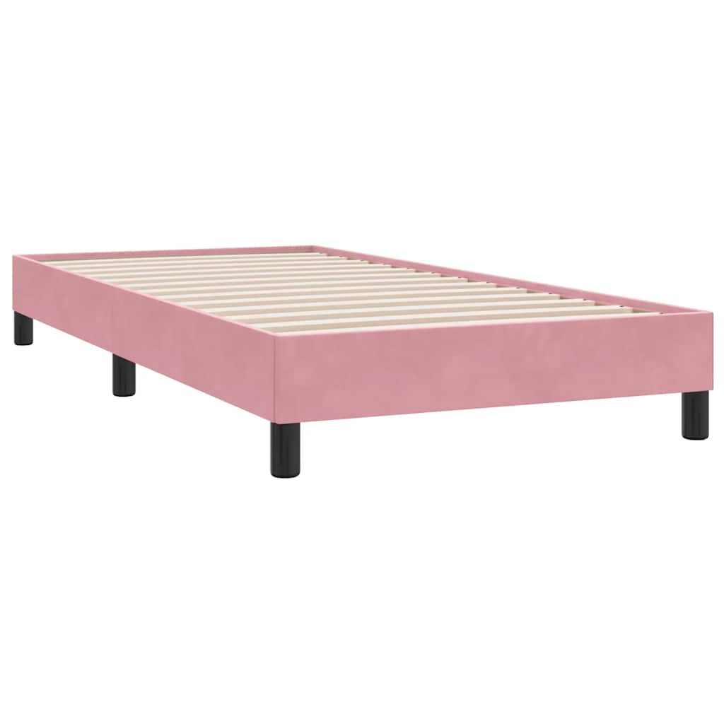 Boxspring met matras en LED fluweel roze 90x210 cm – afbeelding 6