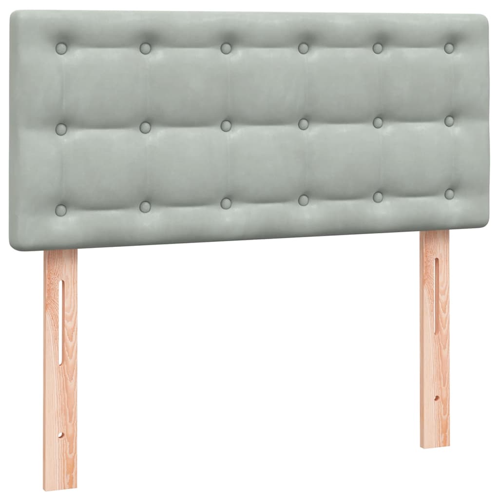 Boxspring met matras en LED fluweel lichtgrijs 100x210 cm – afbeelding 7