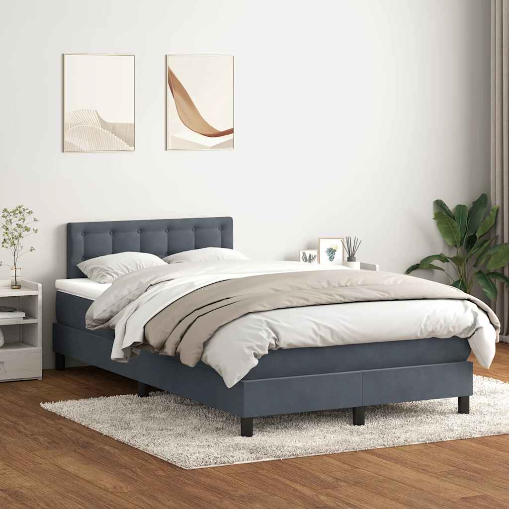 Boxspring met matras en LED fluweel donkergrijs 120x210 cm – afbeelding 4