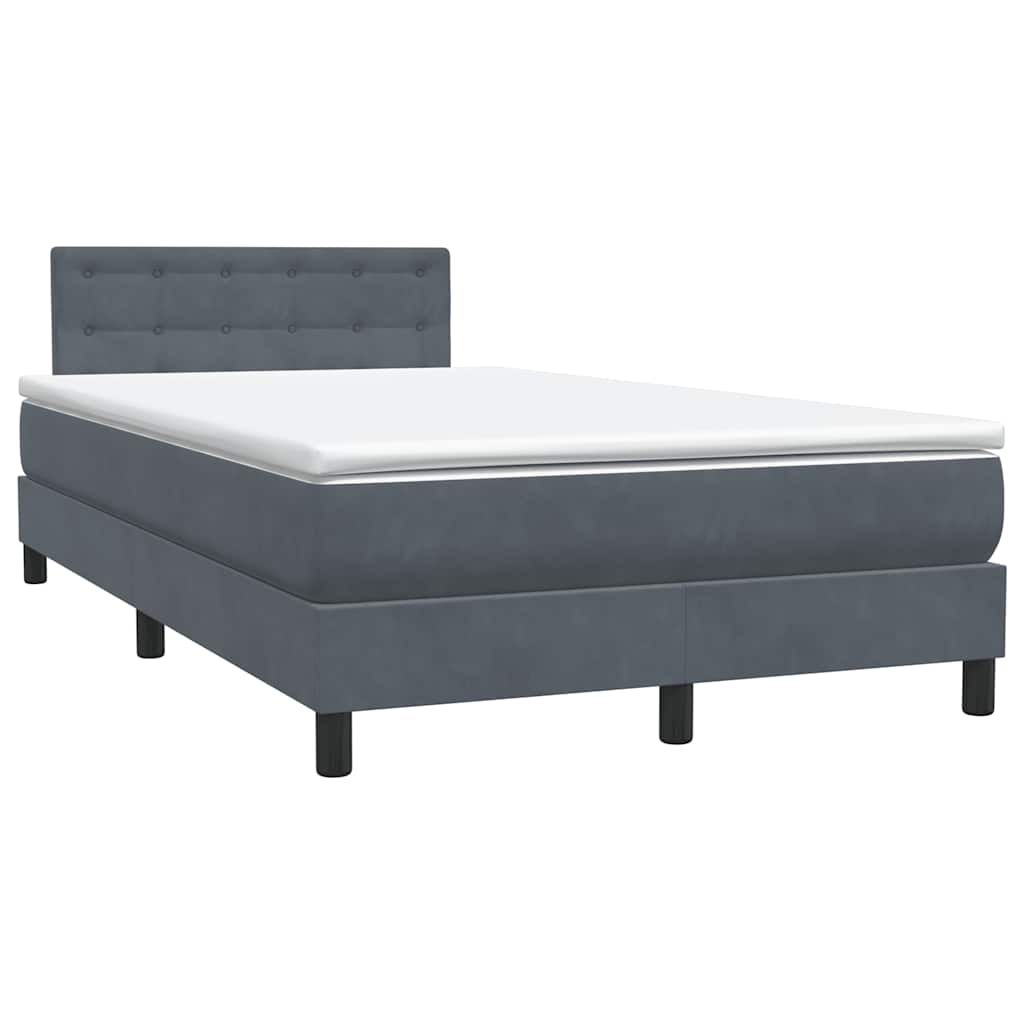 Boxspring met matras en LED fluweel donkergrijs 120x210 cm – afbeelding 5