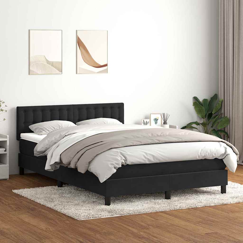 Boxspring met matras en LED fluweel zwart 140x210 cm – afbeelding 4
