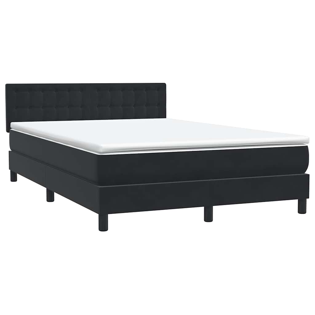 Boxspring met matras en LED fluweel zwart 140x210 cm – afbeelding 5