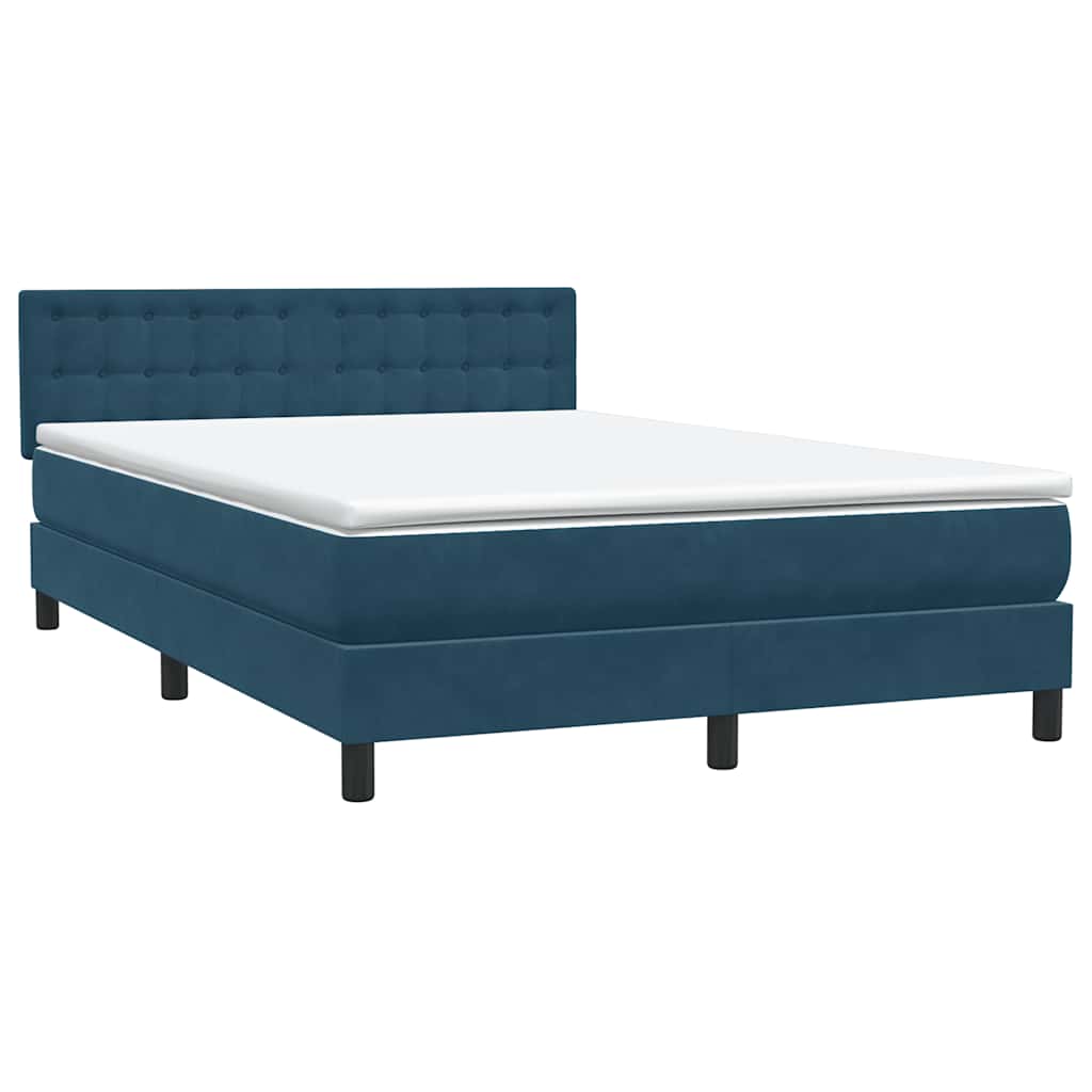 Boxspring met matras en LED fluweel donkerblauw 160x210 cm – afbeelding 5