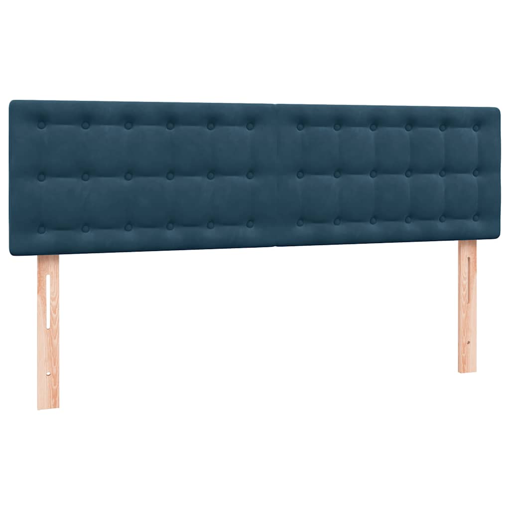 Boxspring met matras en LED fluweel donkerblauw 160x210 cm – afbeelding 7
