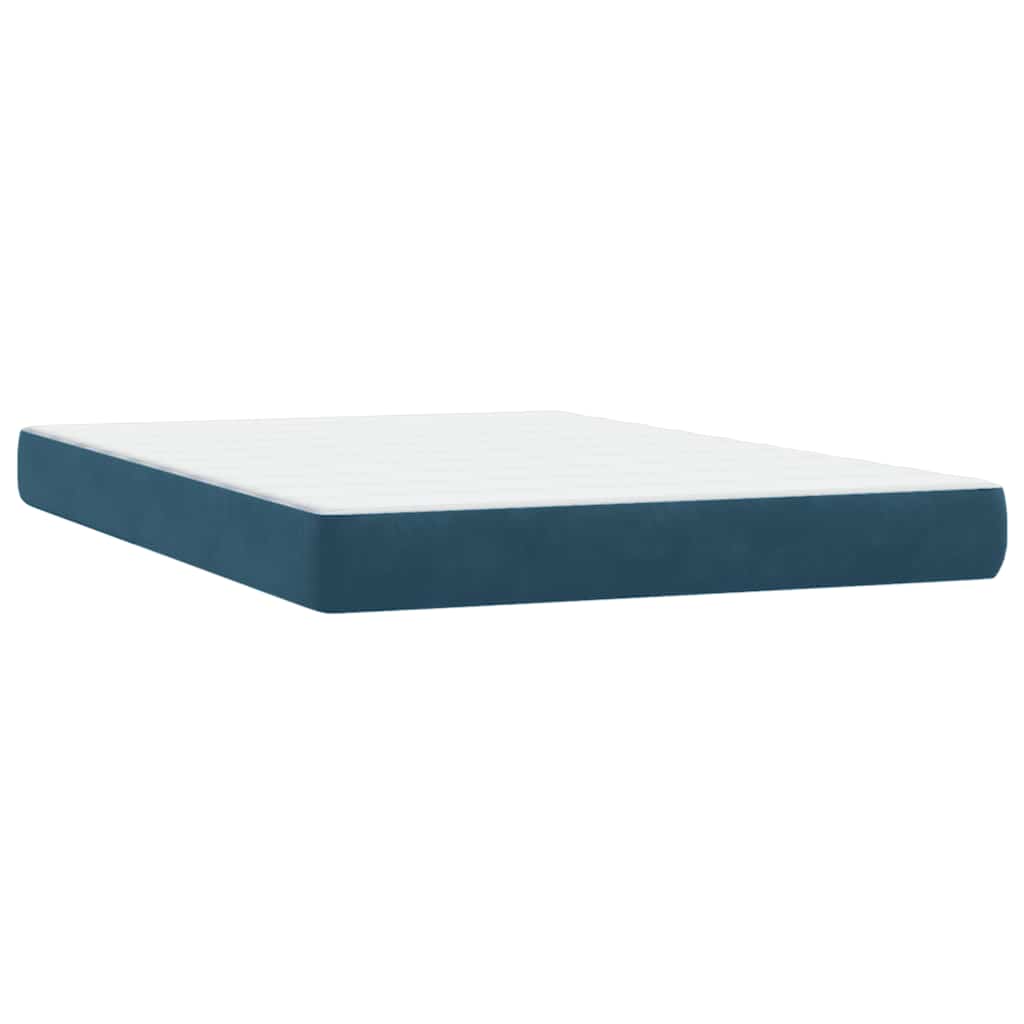 Boxspring met matras en LED fluweel donkerblauw 160x210 cm – afbeelding 8