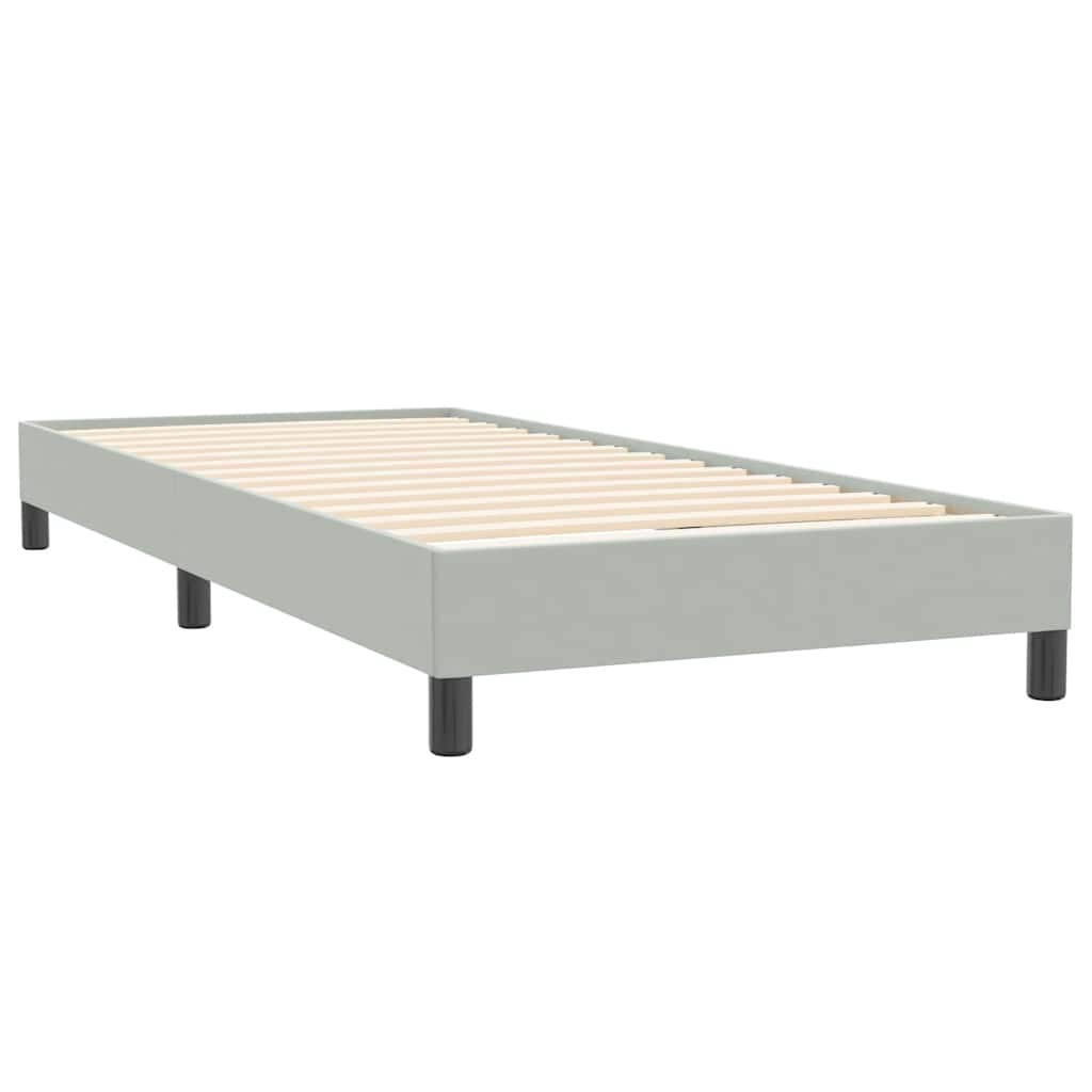 Boxspring met matras en LED fluweel lichtgrijs 100x220 cm – afbeelding 6