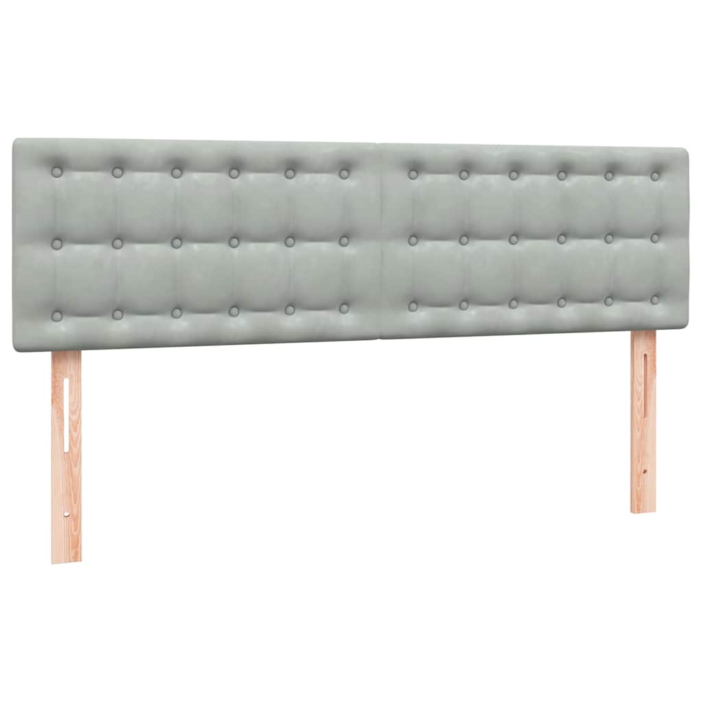 Boxspring met matras en LED fluweel lichtgrijs 140x220 cm – afbeelding 7