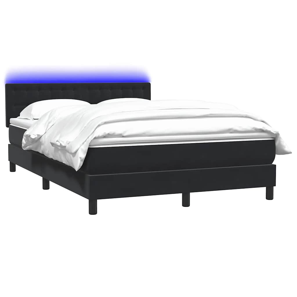 Boxspring met matras en LED fluweel zwart 140x220 cm – afbeelding 3