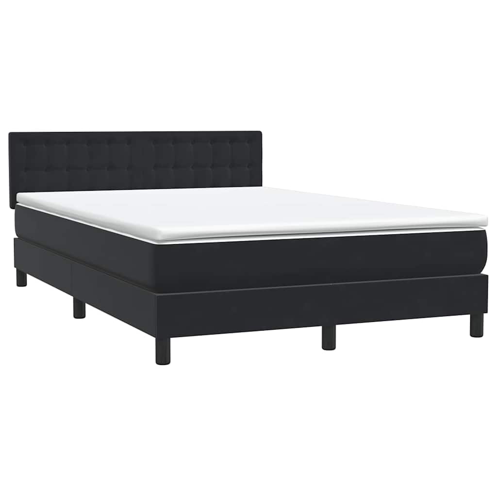 Boxspring met matras en LED fluweel zwart 140x220 cm – afbeelding 5