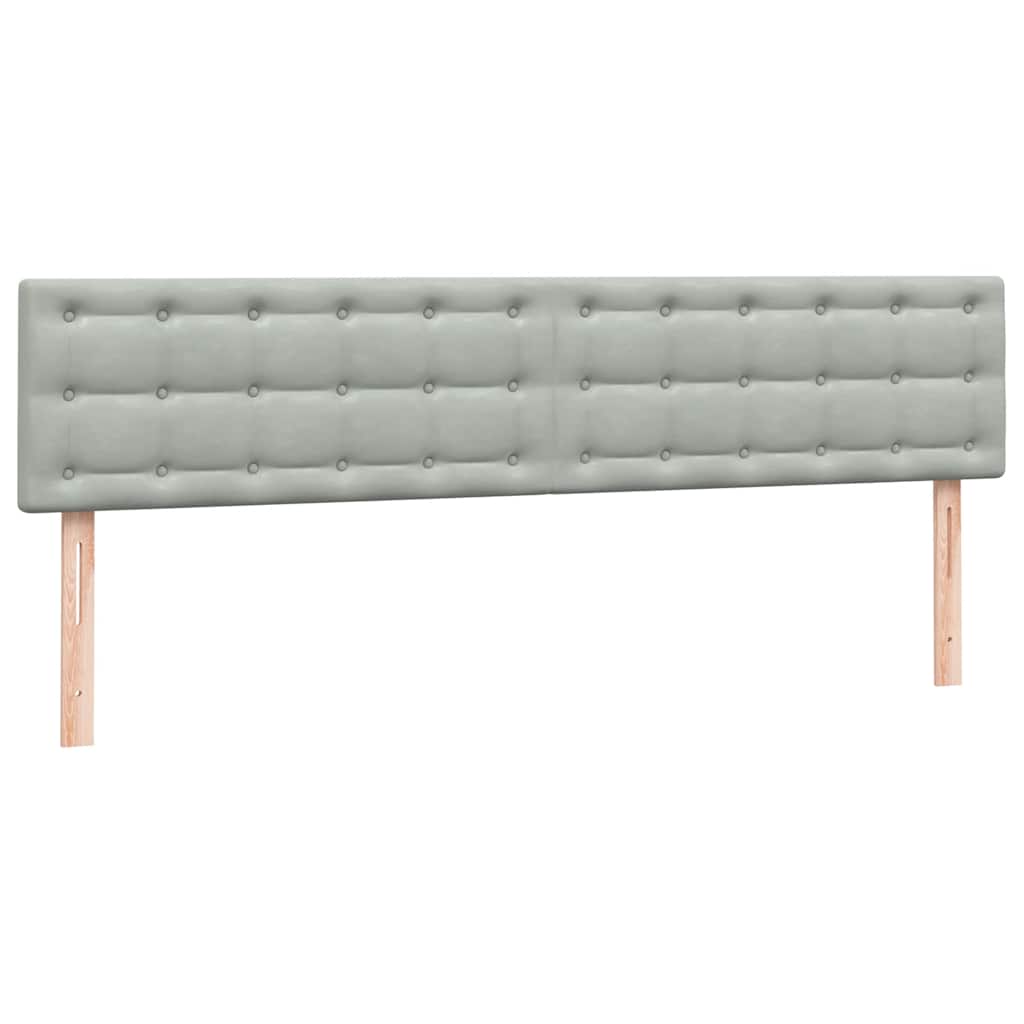 Boxspring met matras en LED fluweel lichtgrijs 180x220 cm – afbeelding 7