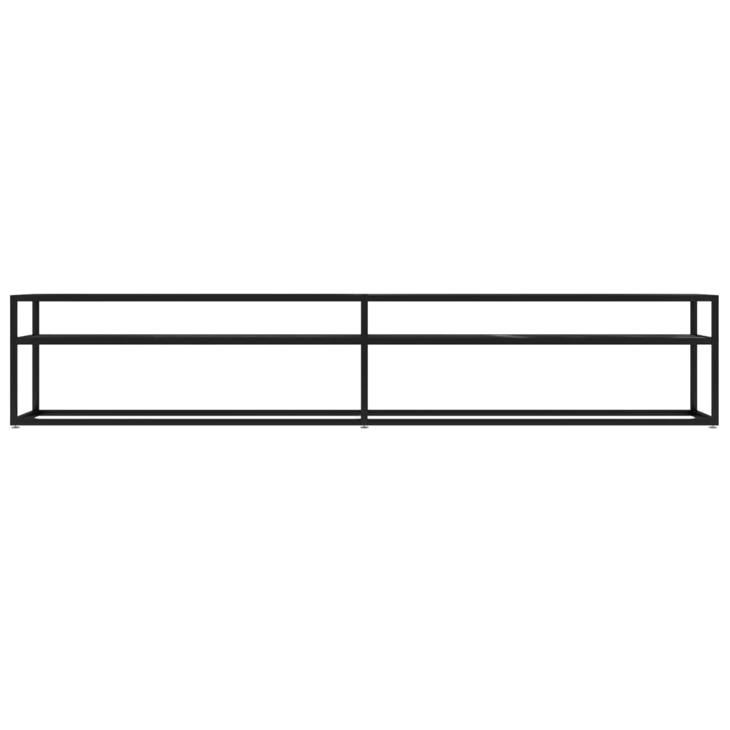 Tv-meubel 220x40x40,5 cm gehard glas zwartmarmerkleurig – afbeelding 3