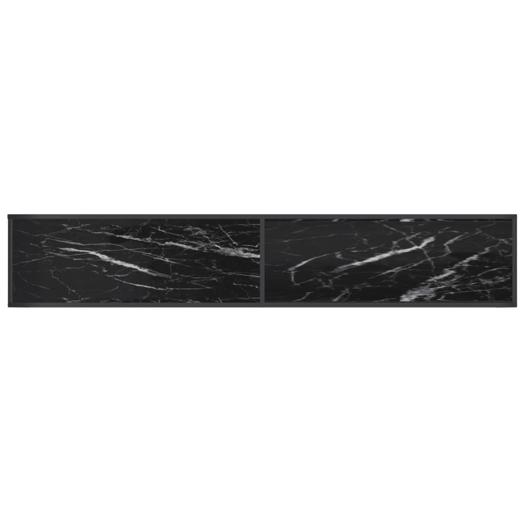 Tv-meubel 220x40x40,5 cm gehard glas zwartmarmerkleurig – afbeelding 5