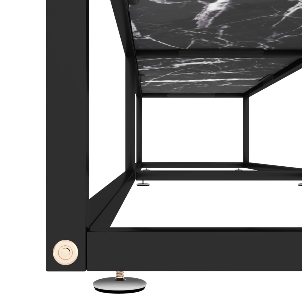 Tv-meubel 220x40x40,5 cm gehard glas zwartmarmerkleurig – afbeelding 6