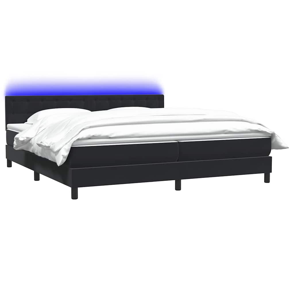 Boxspring met matras en LED fluweel zwart 200x220 cm – afbeelding 3