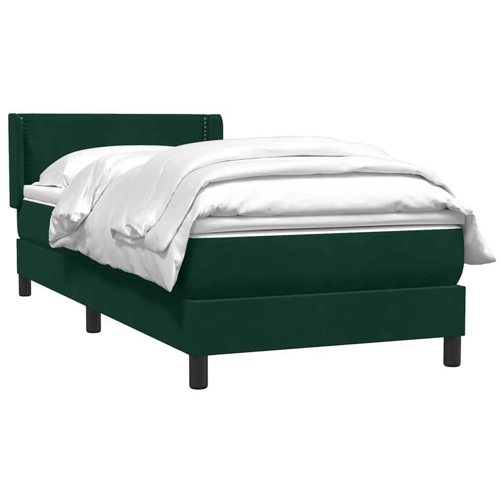 Boxspring met matras en LED fluweel donkergroen 200x220 cm – afbeelding 3