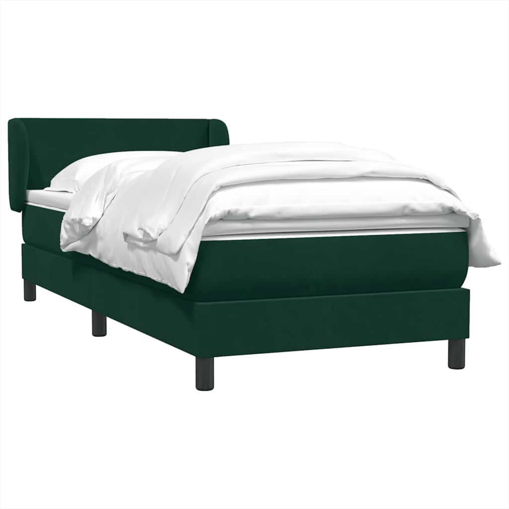 Boxspring met matras fluweel donkergroen 80x210 cm – afbeelding 4
