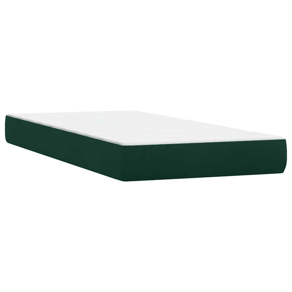Boxspring met matras fluweel donkergroen 80x210 cm – afbeelding 6