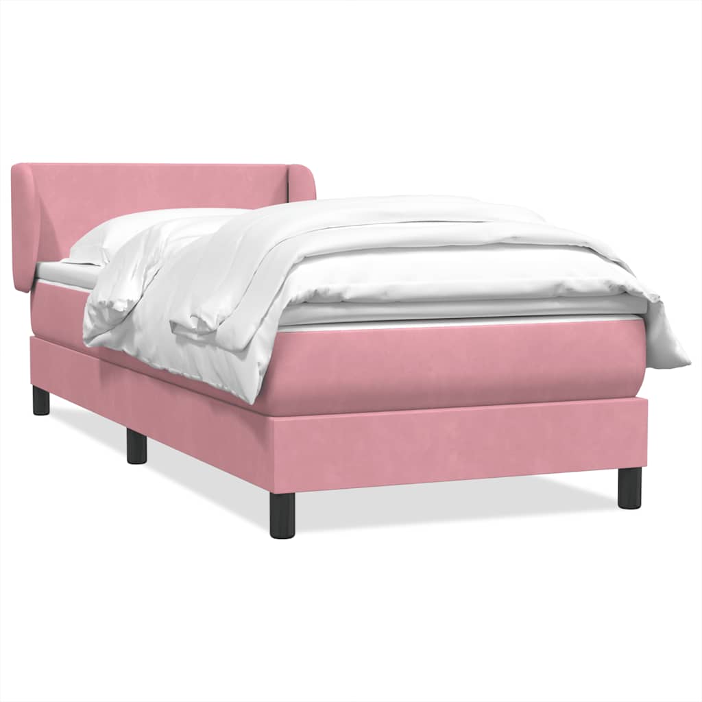 Boxspring met matras fluweel roze 80x210 cm – afbeelding 1