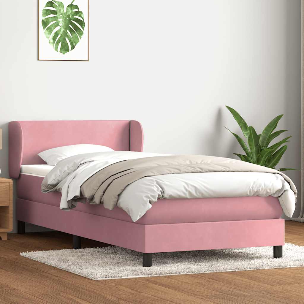 Boxspring met matras fluweel roze 80x210 cm – afbeelding 3