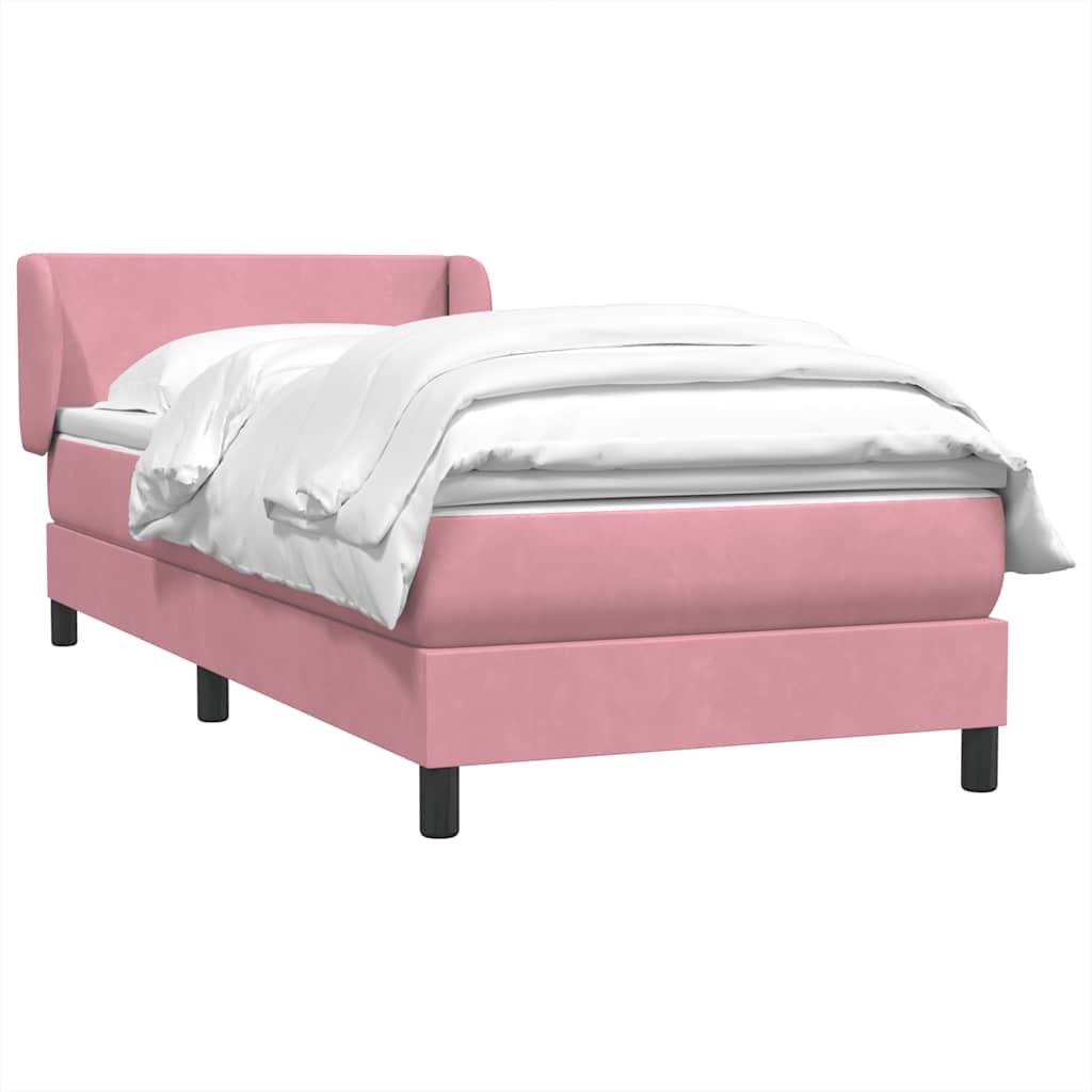Boxspring met matras fluweel roze 80x210 cm – afbeelding 4