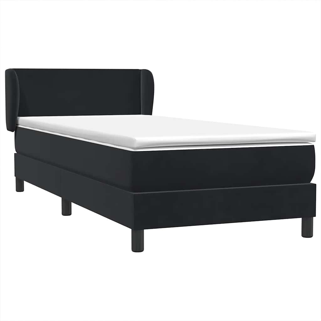 Boxspring met matras fluweel zwart 90x210 cm – afbeelding 2