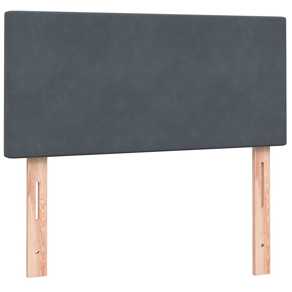 Boxspring met matras fluweel donkergrijs 100x210 cm – afbeelding 7