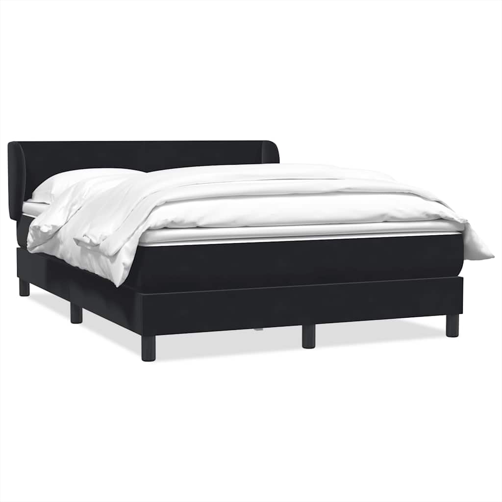 Boxspring met matras fluweel zwart 140x210 cm – afbeelding 1