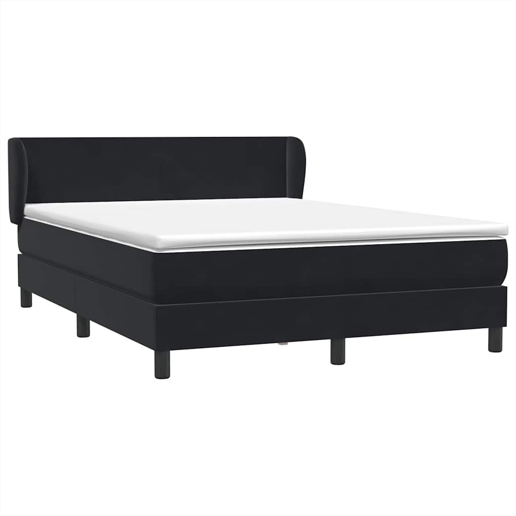 Boxspring met matras fluweel zwart 140x210 cm – afbeelding 2
