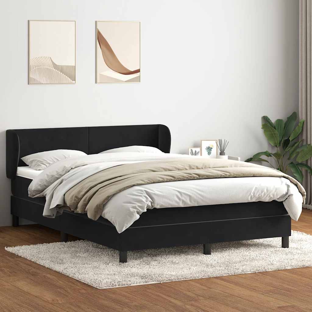 Boxspring met matras fluweel zwart 140x210 cm – afbeelding 3