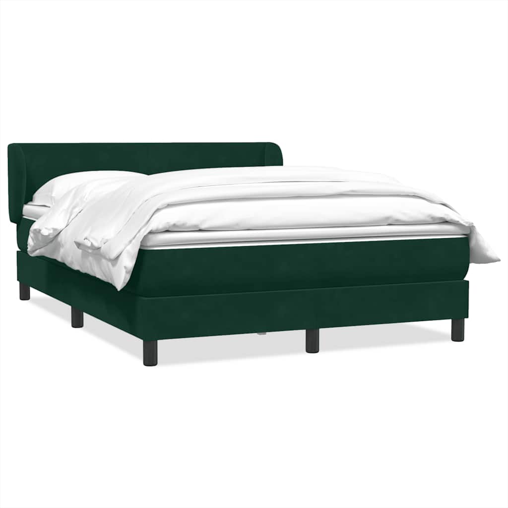 Boxspring met matras fluweel donkergroen 160x210 cm