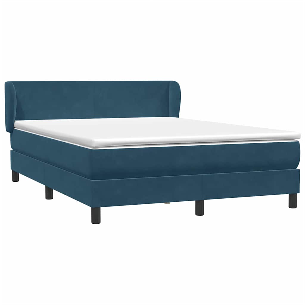 Boxspring met matras fluweel donkerblauw 160x210 cm – afbeelding 2
