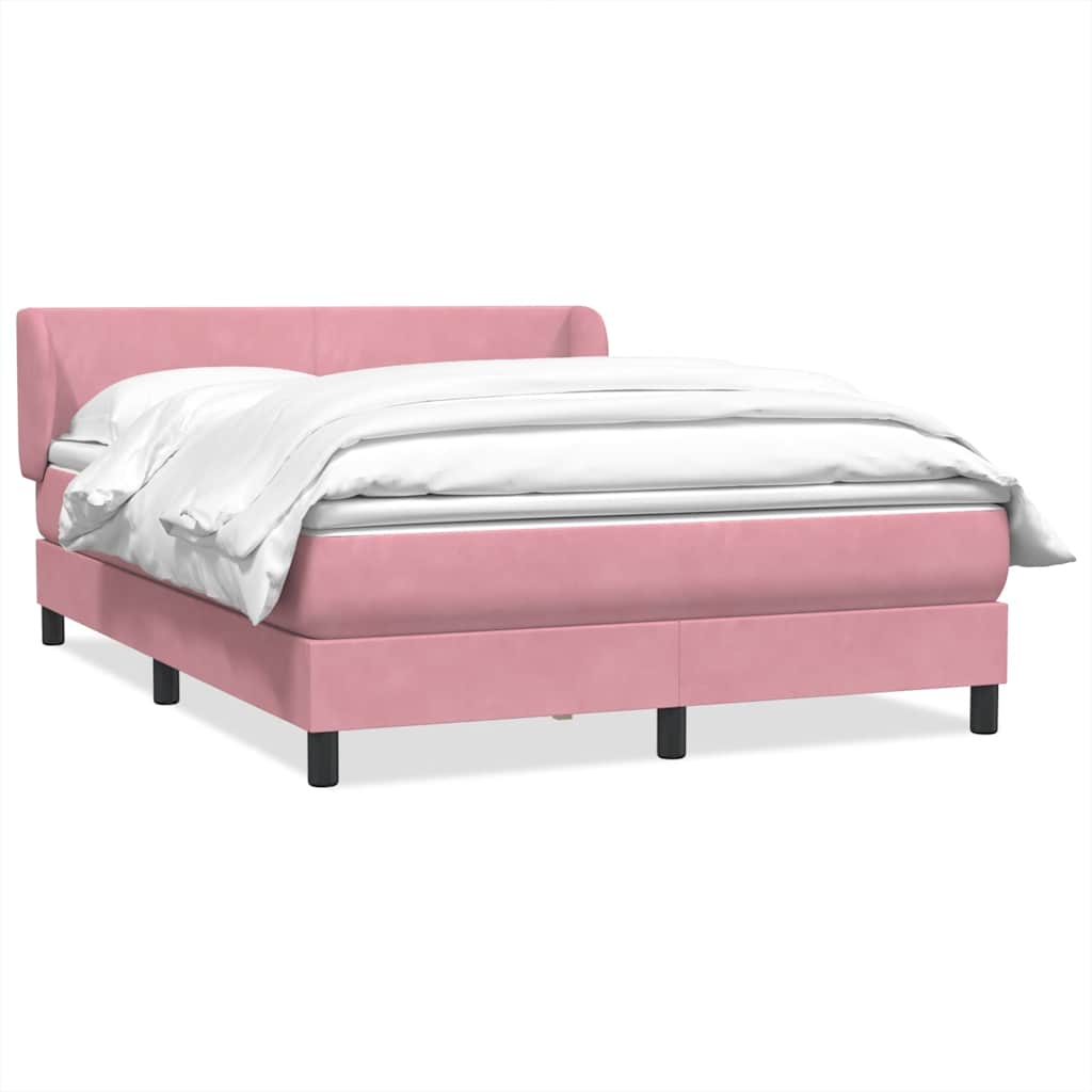 Boxspring met matras fluweel roze 160x210 cm – afbeelding 1