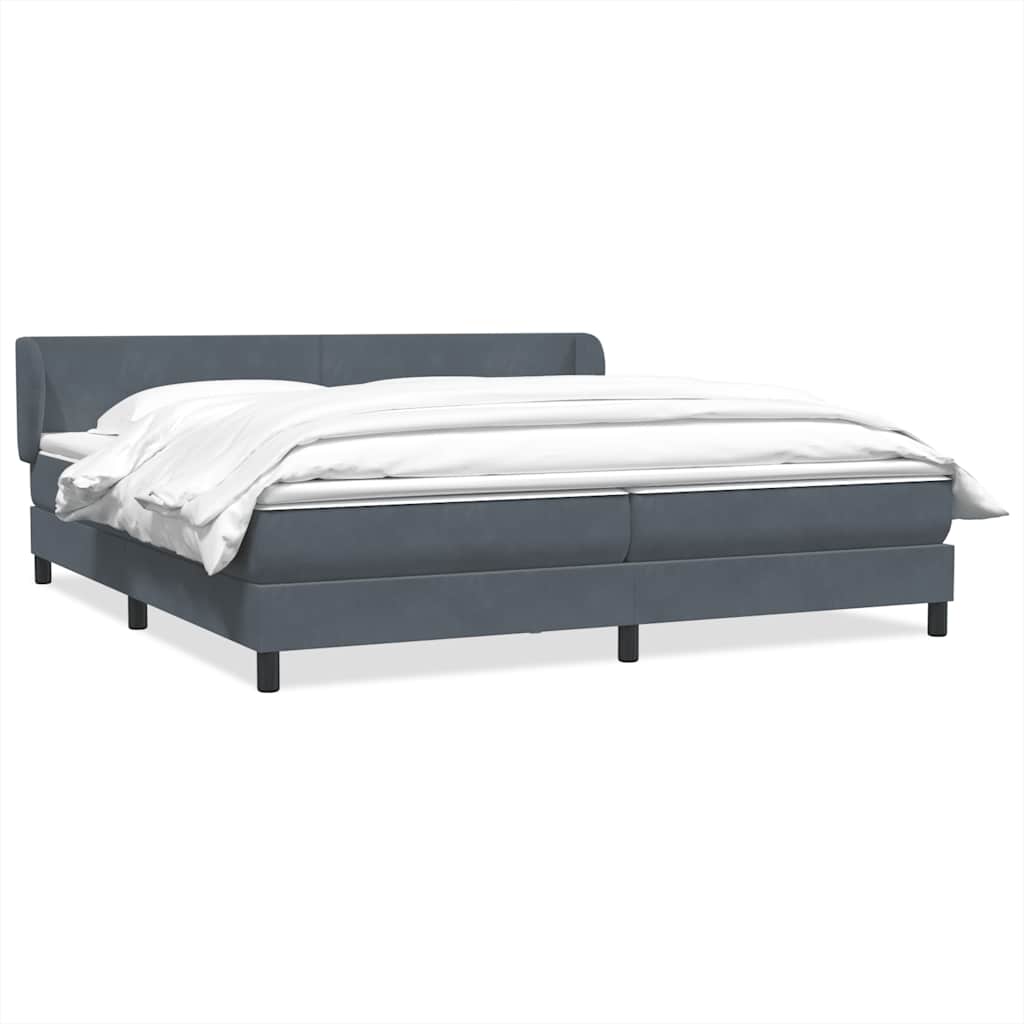 Boxspring met matrassen fluweel donkergrijs 180x210 cm – afbeelding 1