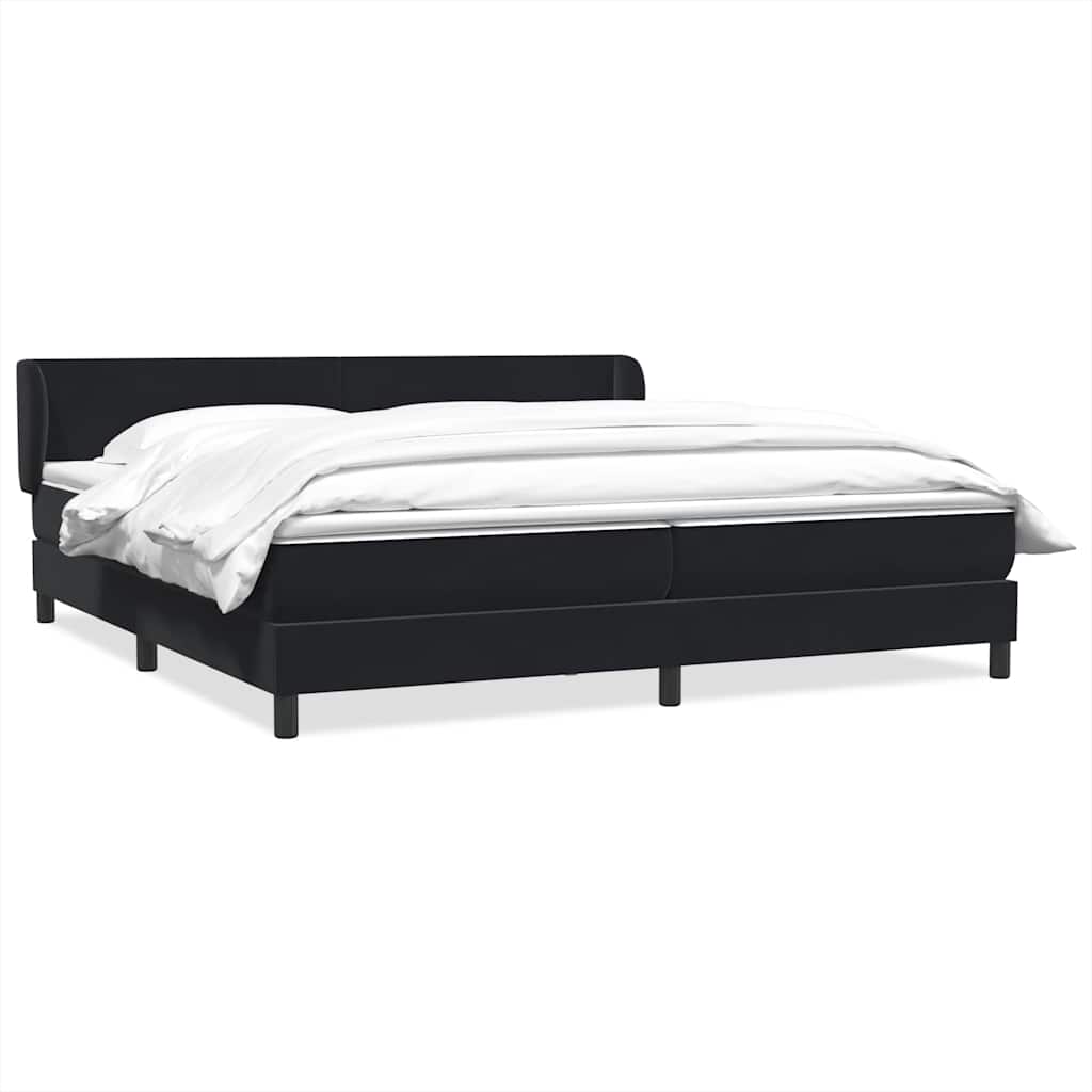Boxspring met matrassen fluweel zwart 180x210 cm – afbeelding 1