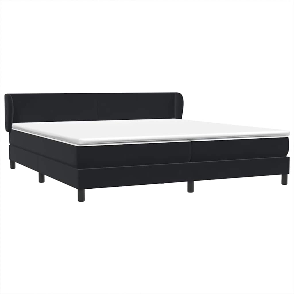 Boxspring met matrassen fluweel zwart 180x210 cm – afbeelding 2