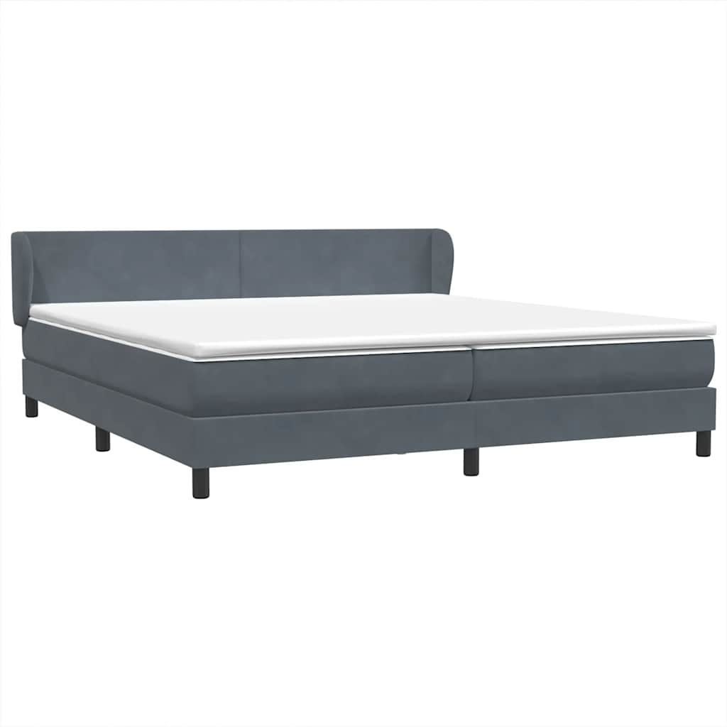 Boxspring met matrassen fluweel donkergrijs 200x210 cm – afbeelding 2