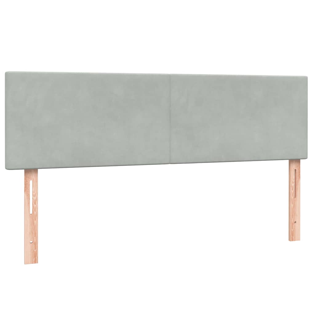 Boxspring met matras fluweel lichtgrijs 140x220 cm – afbeelding 7