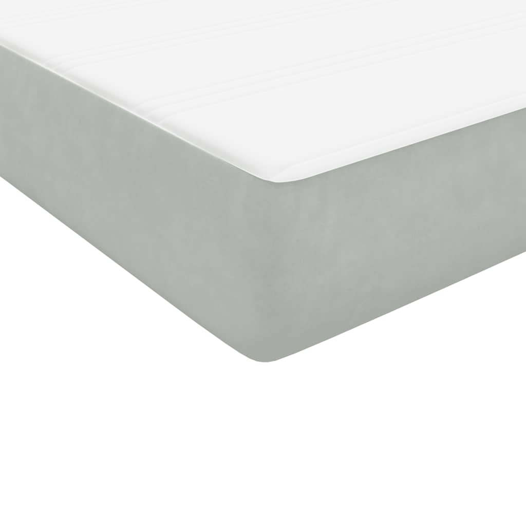 Boxspring met matras fluweel lichtgrijs 140x220 cm – afbeelding 9
