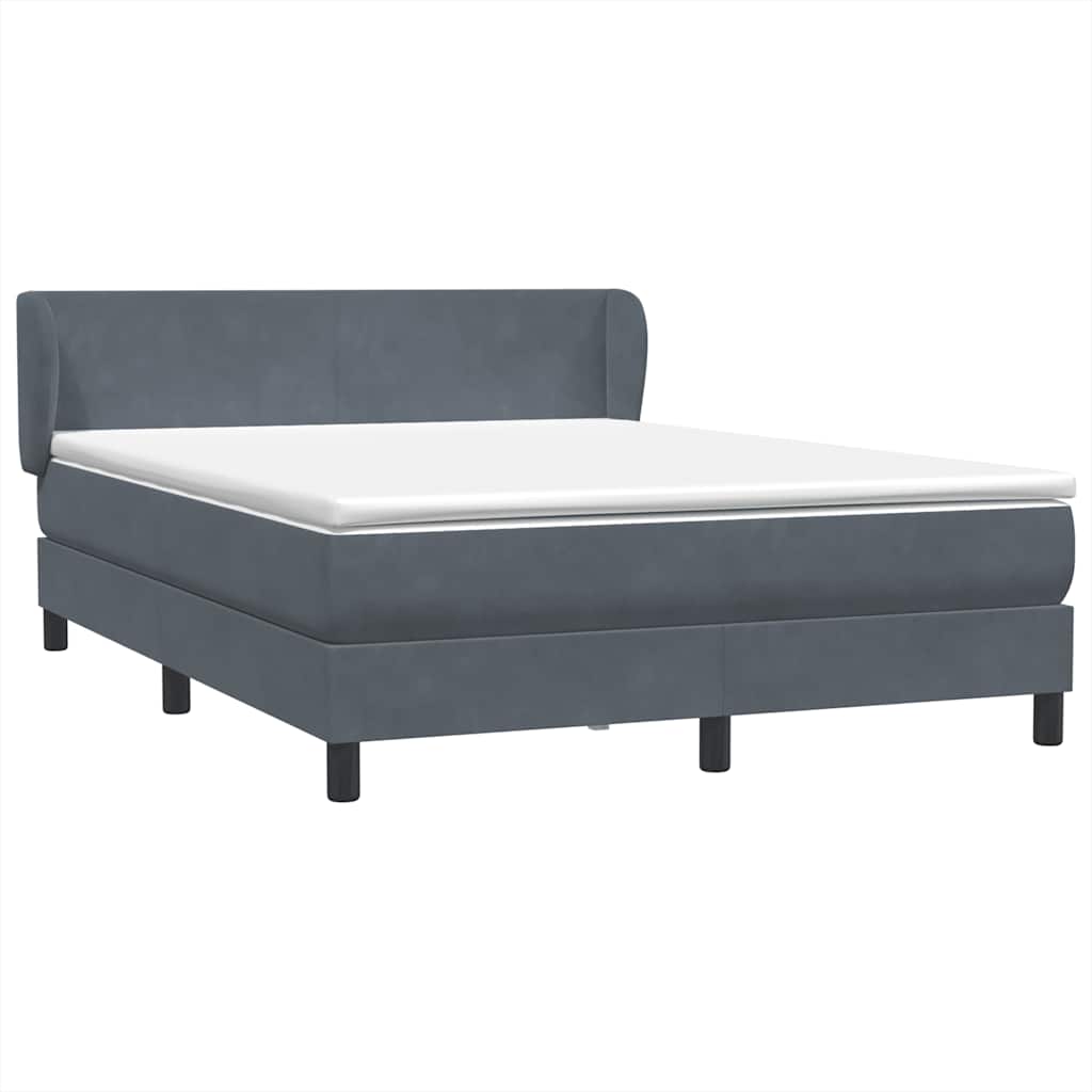 Boxspring met matras fluweel donkergrijs 160x220 cm – afbeelding 2