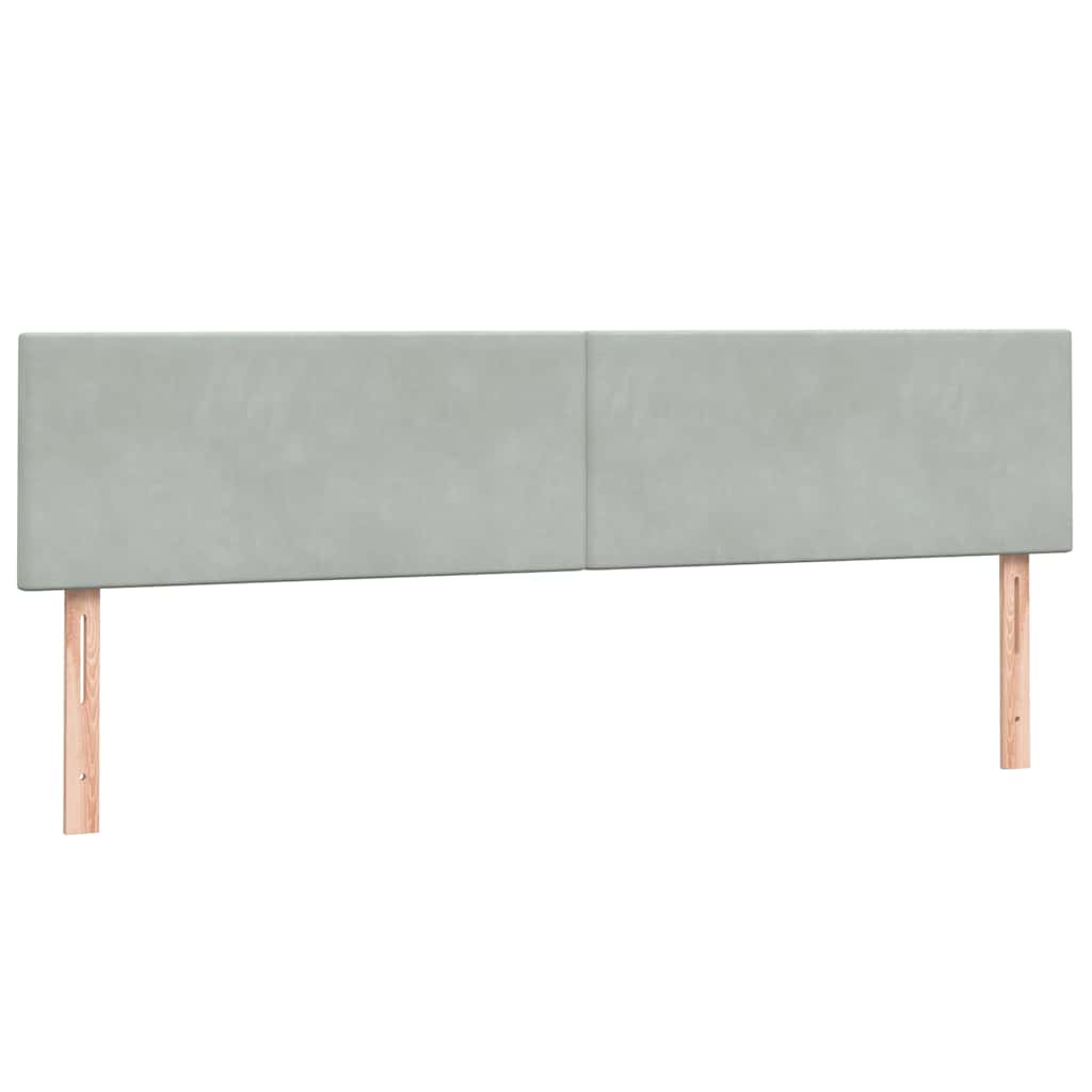 Boxspringbed met matrassen 180x220 cm fluweel lichtgrijs – afbeelding 7