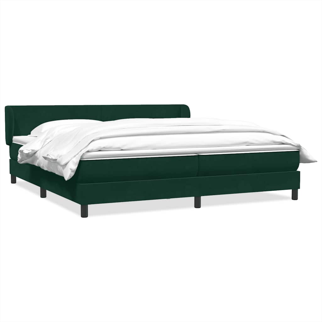 Boxspringbed met matrassen 180x220 cm fluweel donkergroen – afbeelding 1