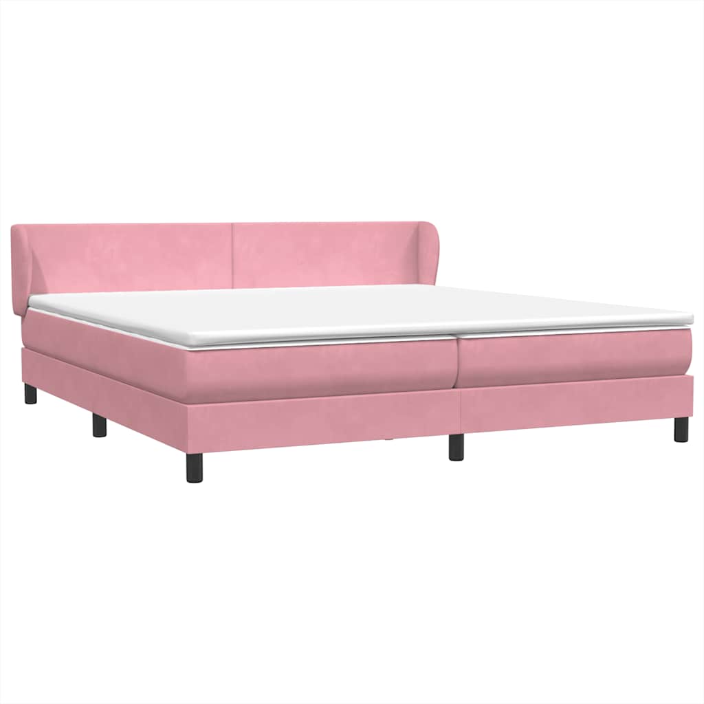 Boxspringbed met matrassen 180x220 cm fluweel roze – afbeelding 2