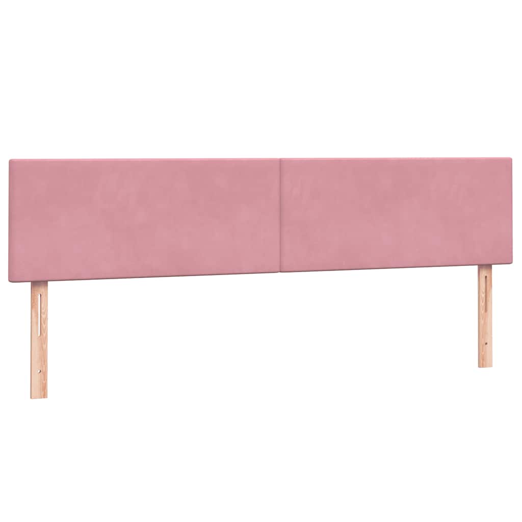 Boxspringbed met matrassen 180x220 cm fluweel roze – afbeelding 7