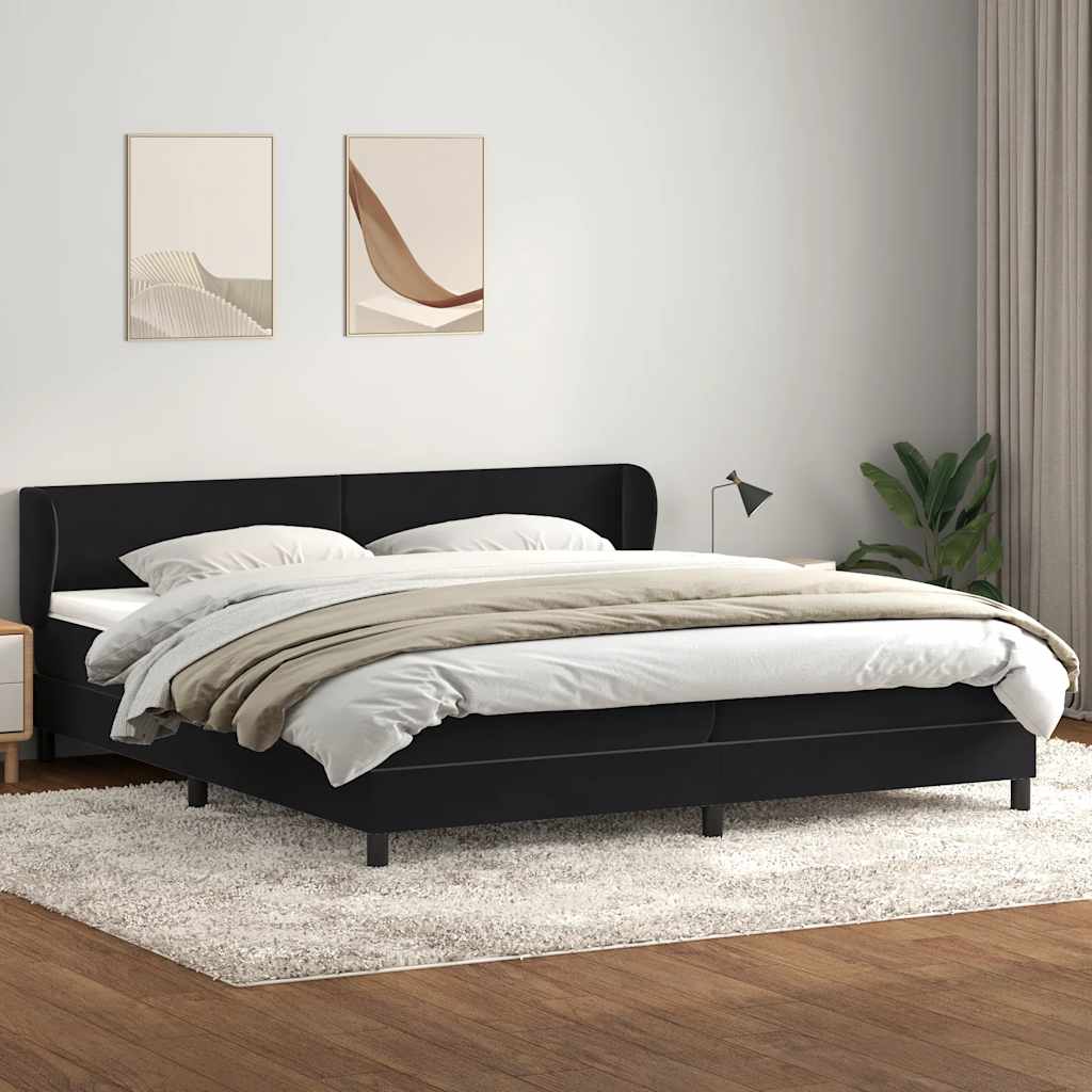 Boxspringbed met matrassen 200x220 cm fluweel zwart – afbeelding 3