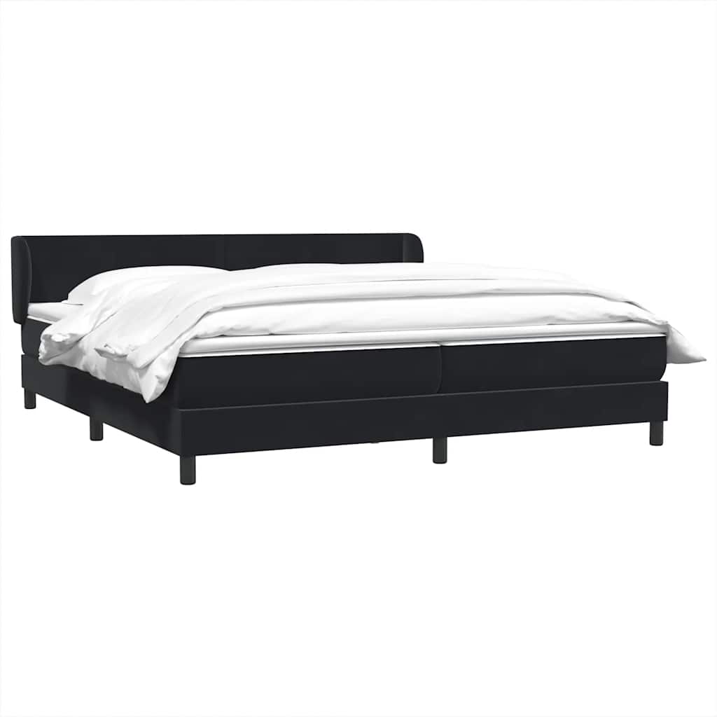 Boxspringbed met matrassen 200x220 cm fluweel zwart – afbeelding 4