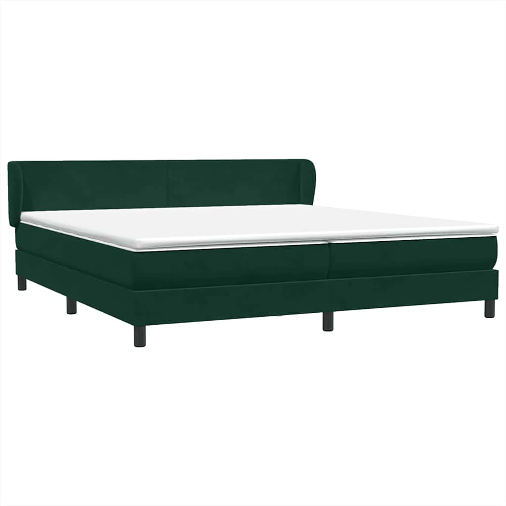 Boxspringbed met matrassen 200x220 cm fluweel donkergroen – afbeelding 5