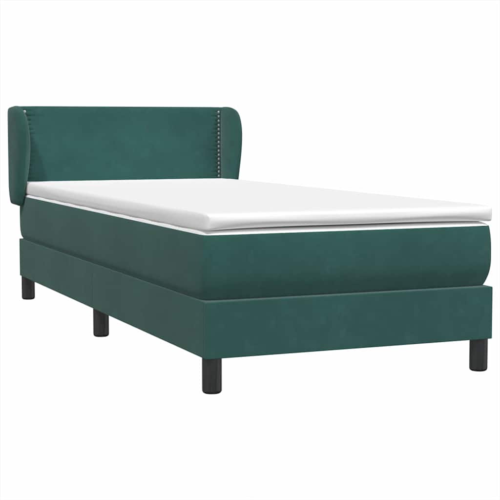 Boxspring met matras fluweel donkergroen 80x210 cm – afbeelding 4