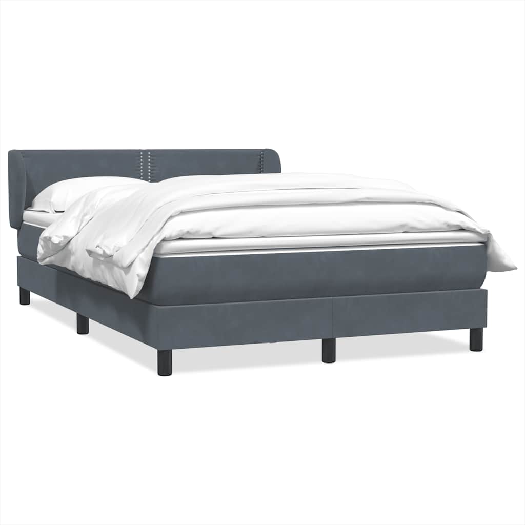 Boxspring met matras fluweel donkergrijs 160x210 cm – afbeelding 2