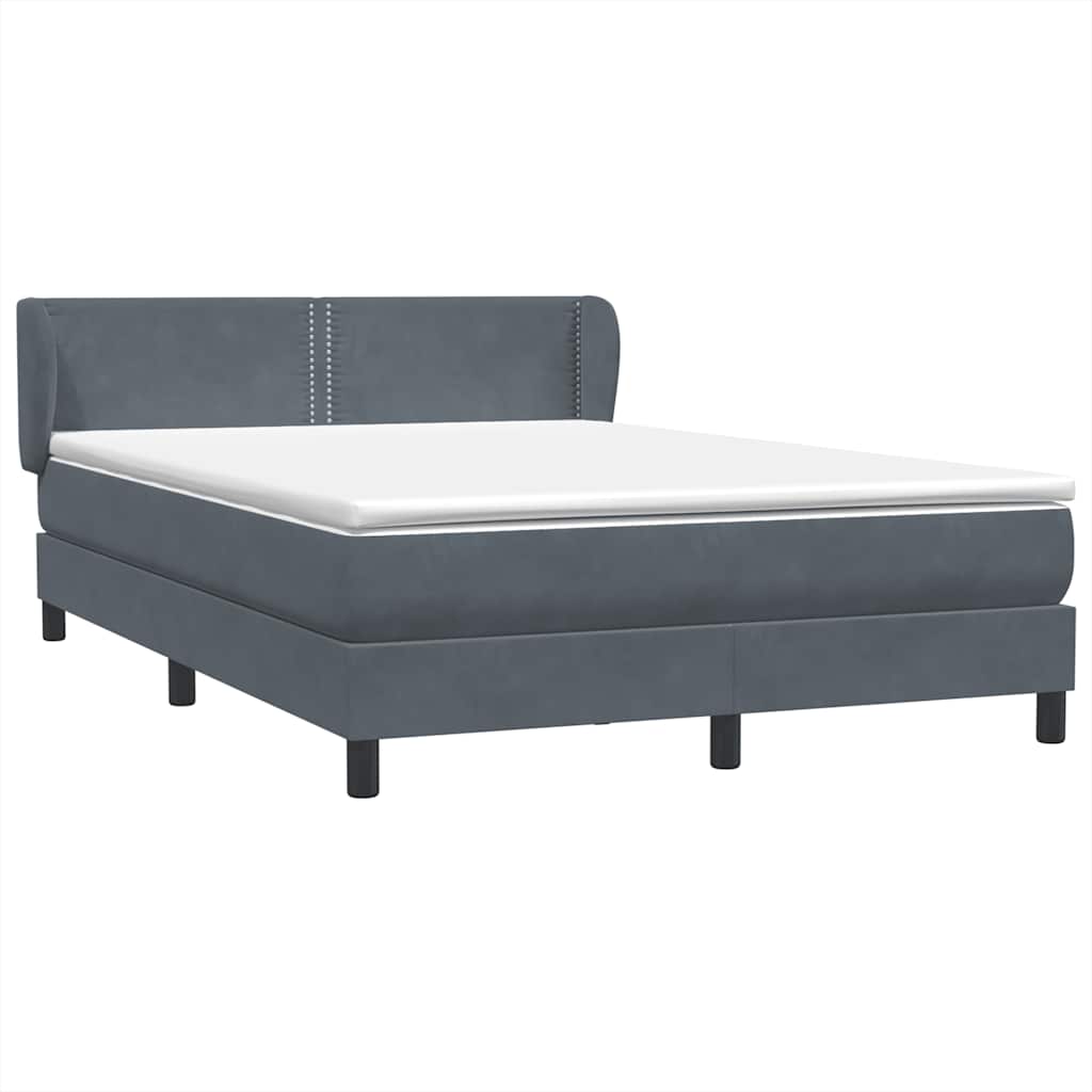 Boxspring met matras fluweel donkergrijs 160x210 cm – afbeelding 4